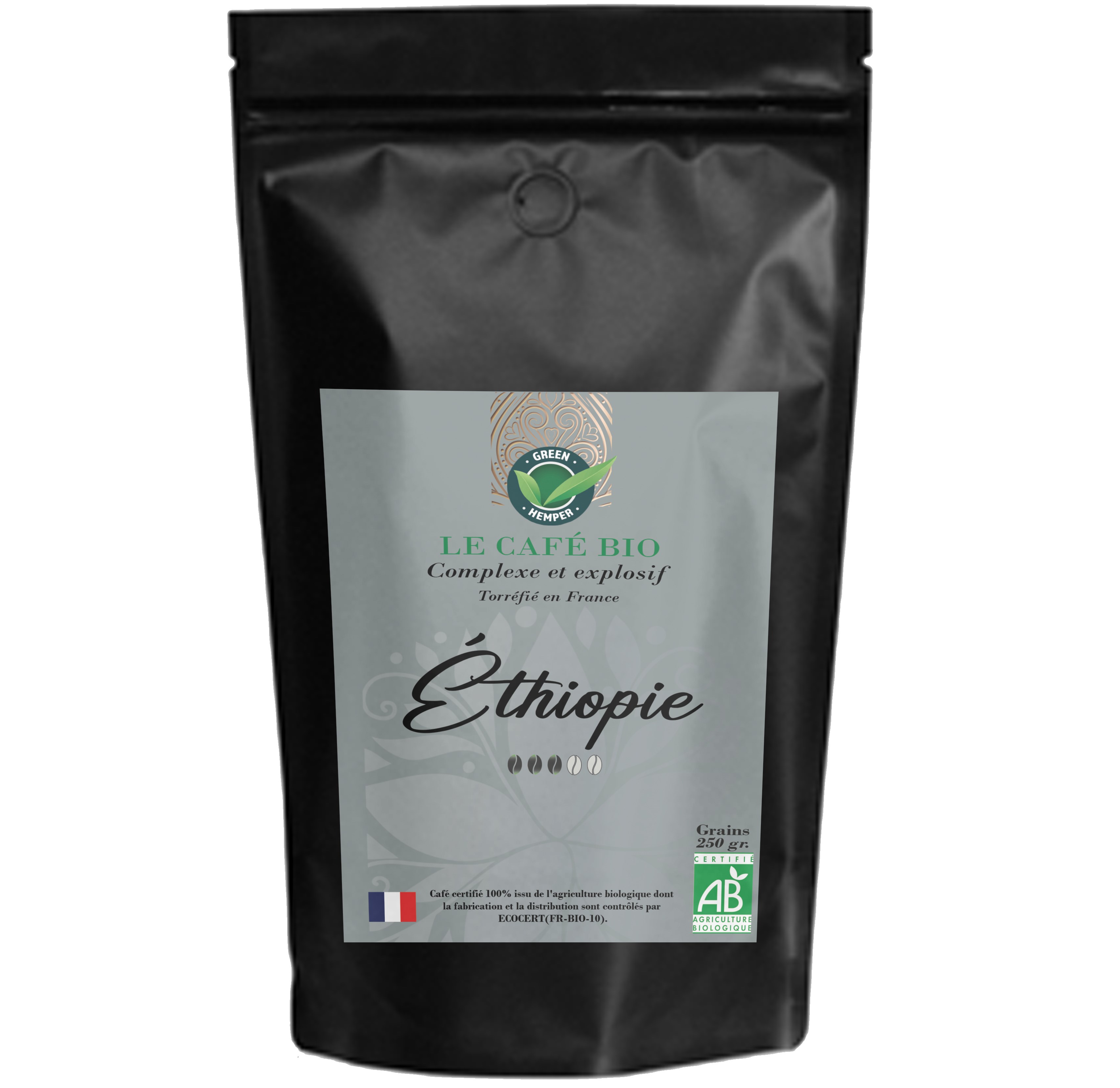 Café bio en grains Éthiopie - 250 grammes