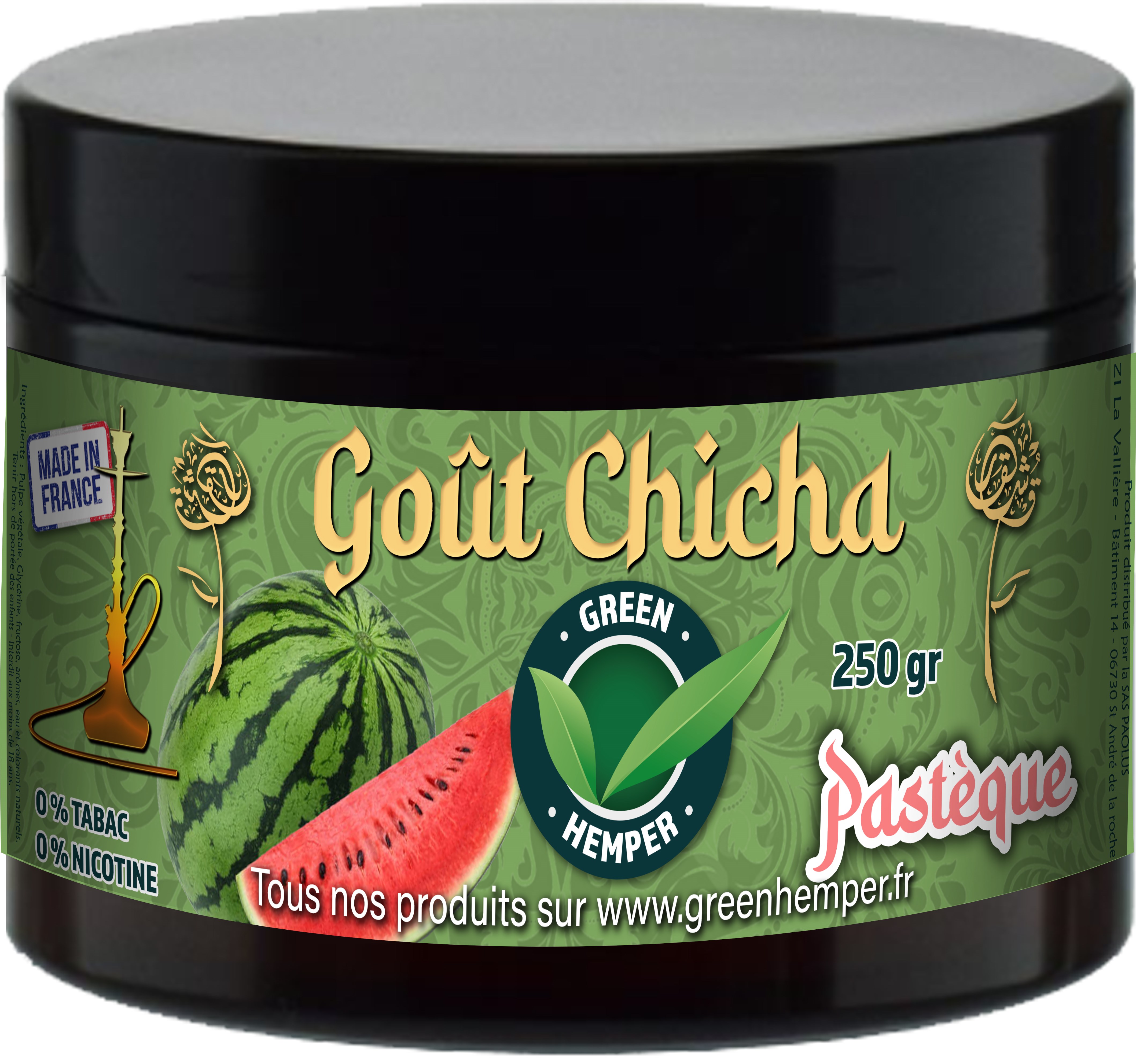 Goût chicha parfum Pastèque - 250 Gr 